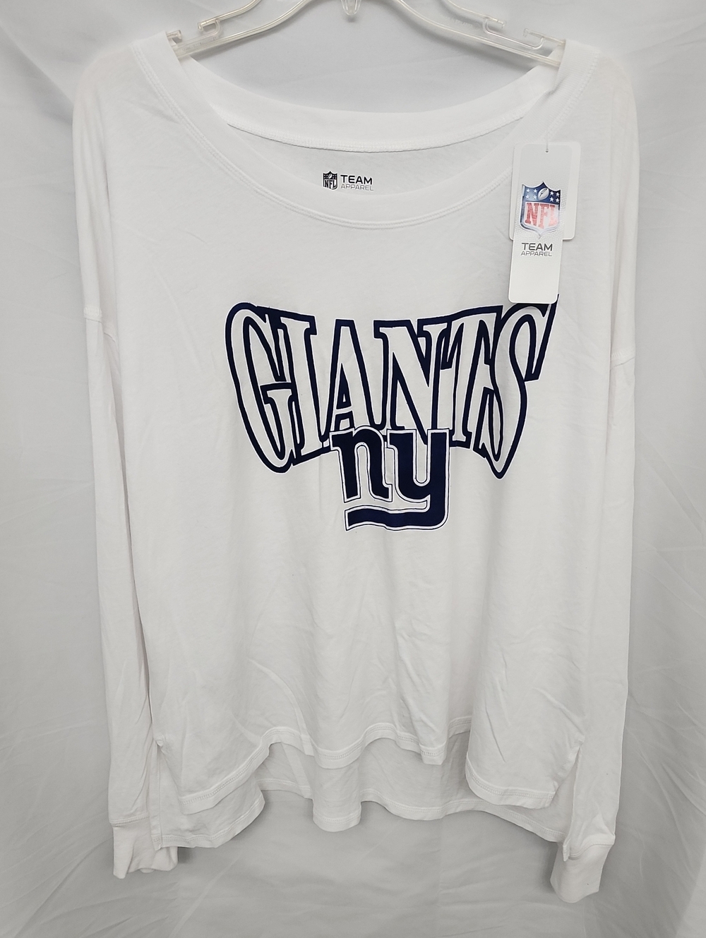 NFL Women's 2XL Team Apparel White Long Sleeve New York Giants Tee New With Tag